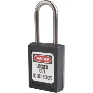 MASTER LOCK S31KAS12BLK Lockout Padlock Keyed Alike Black 3/16 Inch - Pack Of 12 | AE9TNT 6MCY9