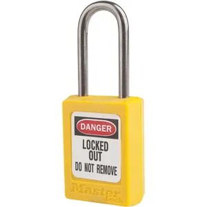 MASTER LOCK S31KAS12YLW Lockout Padlock Keyed Alike Yellow 3/16 Inch - Pack Of 12 | AE9TPA 6MCZ6