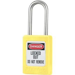 MASTER LOCK S33YLW Lockout Padlock Keyed Different Yellow 3/16 Inch | AE9TLU 6MCU1