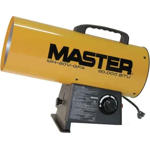 MASTER MH-60V-GFA Forced Air Heater LP 60000 BtuH | AH3KPB 32MY59