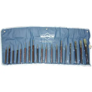 MAYHEW TOOLS 61019 Punch And Chisel Set Black Oxide 19 Pc | AB6VJK 22KK69