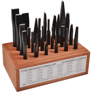 MAYHEW TOOLS 61080 Mechanics Punch And Chisel Set Sae 24 Pc | AB7WFH 24D636