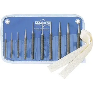 MAYHEW TOOLS 62010 Punch Set Sae Alloy 10 Pc | AB7WFK 24D639