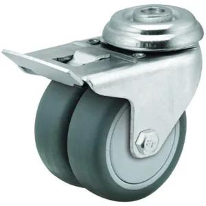 MEDCASTER DW02GRP100TLHK01G Dual Wheel Swivel Caster Rating 200 Lb. | AD3TER 40N389