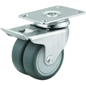 MEDCASTER DW02GRP100TLTP11G Dual Wheel Swivel Caster With Total Lock | AD3TEU 40N391