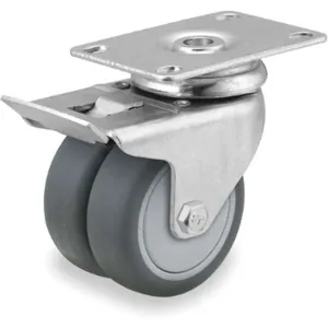 MEDCASTER DW03TPP100TLTP01G Swivel Plate Caster With Total-lock 220 Lb 3 Inch Diameter | AB2KUQ 1MMB9