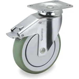 MEDCASTER SS04AMP125TLTP01G Swivel Plate Caster With Total-lock 190 Lb 4 Inch Diameter | AB2KWH 1MMH5