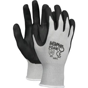 MEMPHIS GLOVE 9673L Coated Gloves L Gray/black Nitrile Pr | AC6UMY 36H993