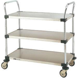 METRO MW208 Utility Cart Stainless Steel 3 Solid Shelves 24wx36l | AE8YFU 6GJY2