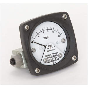 MIDWEST INSTRUMENTS 120-SA-00-OO-10P Differential Pressure Gauge 0 To 10 Psid | AC9JGX 3GVA2