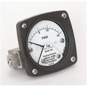 MIDWEST INSTRUMENTS 120-AA-00-OO-15P Differential Pressure Gauge 0 To 15 Psid | AC9JGN 3GUZ3