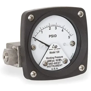 MIDWEST INSTRUMENTS 120-AA-00-OO-5P Differential Pressure Gauge 0 To 5 Psid | AC9JGL 3GUZ1