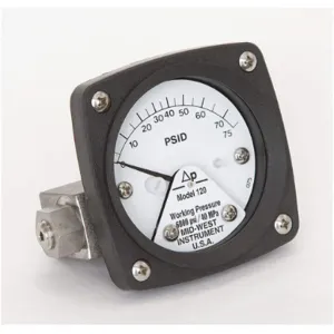 MIDWEST INSTRUMENTS 120-AA-00-OO-75P Differential Pressure Gauge 0 To 75 Psid | AC9JGU 3GUZ8