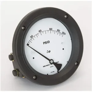 MIDWEST INSTRUMENTS 140-AC-00-OO-100P Differential Pressure Gauge 100 Psid | AC9JKJ 3GVH5