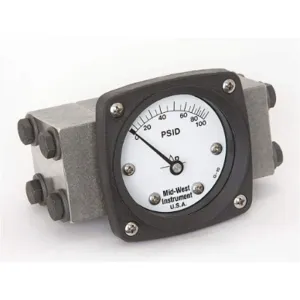 MIDWEST INSTRUMENTS 140-SA-00-OO-100P Differential Pressure Gauge 0 - 100 Psid | AC9JJU 3GVF9