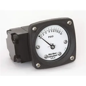 MIDWEST INSTRUMENTS 142-AA-00-OO-10P Differential Pressure Gauge 0 To 10 Psid | AC9JHX 3GVD7