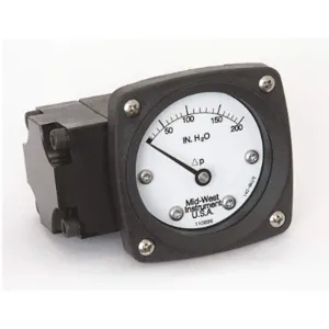 MIDWEST INSTRUMENTS 142-AA-00-OO-200H Differential Pressure Gauge 200 Inch Wc | AC9JHV 3GVD5