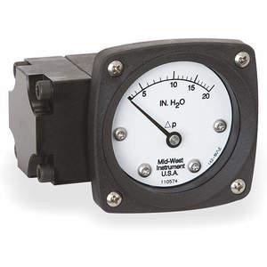 MIDWEST INSTRUMENTS 142-AA-00-OO-20H Differential Pressure Gauge 0 - 20 Inch Wc | AC9JHP 3GVC9