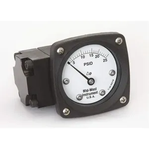 MIDWEST INSTRUMENTS 142-AA-00-OO-25P Differential Pressure Gauge 0 To 25 Psid | AC9JJA 3GVE1