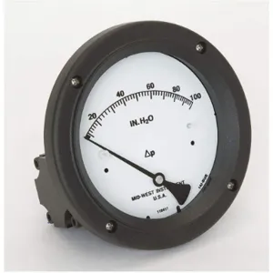 MIDWEST INSTRUMENTS 142-AC-00-OO-100H Differential Pressure Gauge 100 Inch Wc | AC9JJZ 3GVG5