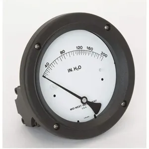 MIDWEST INSTRUMENTS 142-AC-00-OO-200H Differential Pressure Gauge 200 Inch Wc | AC9JKA 3GVG6