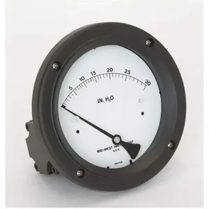 MIDWEST INSTRUMENTS 142-AC-00-OO-30H Differential Pressure Gauge 0 - 30 Inch Wc | AC9JJX 3GVG3