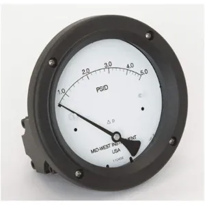 MIDWEST INSTRUMENTS 142-SC-00-OO-5P Differential Pressure Gauge 0 To 5 Psid | AC9JKR 3GVJ3