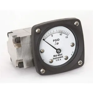 MIDWEST INSTRUMENTS 142-SA-00-OO-15P Differential Pressure Gauge 0 To 15 Psid | AC9JJN 3GVF4