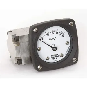 MIDWEST INSTRUMENTS 142-SA-00-OO-30H Differential Pressure Gauge 0 - 30 Inch Wc | AC9JJG 3GVE7