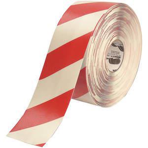 MIGHTY LINE 4RWCHVRED Industrial Floor Tape, 4 Width, White with Red Chevrons, 100 ft Long | AG9HUE 20PF81