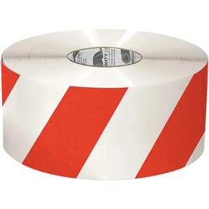 MIGHTY LINE 6RWCHVRED Industrial Floor Tape, 6 Width, White with Red Chevrons, 100 ft Long | AG9HUF 20PF82