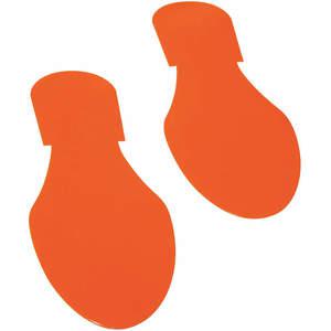 MIGHTY LINE OFTPRT Industrie-Bodenbandmarker, farbiger orangefarbener Fußabdruck, PK50 | AG9HVQ 20PG15