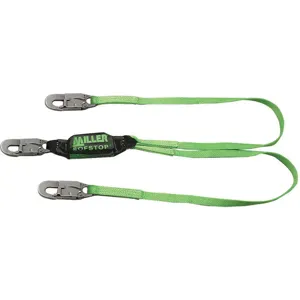 MILLER BY HONEYWELL 8798T-Z7/3FTGN Shock-Absorbing Lanyard 2 Leg Polyester | AG9GJB 20A261