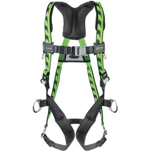 MILLER BY HONEYWELL AC-QC-D/UGN Full Body Harness Universal 400lbs. Black/green | AD6HBP 45J024