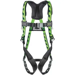 MILLER BY HONEYWELL AC-TB/UGN Full Body Harness Universal 400lbs. Black/green | AD6HCC 45J036