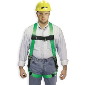 MILLER BY HONEYWELL P950/UGN Full Body Harness Universal 400 Lb Green | AB3DDT 1RK89