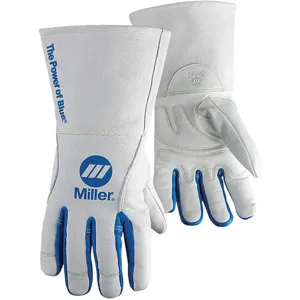 MILLER ELECTRIC 263332 Welding Gloves 3-d M 12 Inch White/blue Pr | AG3PMF 33RN10