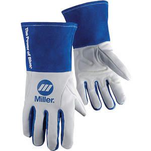 MILLER ELECTRIC 263347 Welding Gloves M Wing 11in White/blue Pr | AG3PML 33RN16
