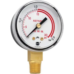 MILLER-SMITH EQUIPMENT GA138-03 Pressure Gauge 0 To 400 Psi 0 To 28 Bar | AC7LWK 38N709