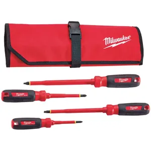 MILWAUKEE 48-22-2204 Insulated Screwdriver Set 4-pieces | AB7KPG 23TE75