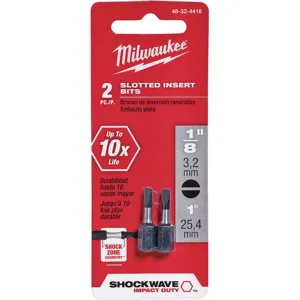 MILWAUKEE 48-32-4416 Screwdriving Bits 1 Inch 2Pc 1/4 Inch Hex PK2 | AG9EEH 19RK09