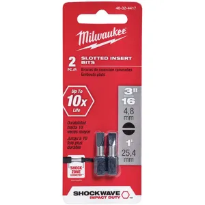 MILWAUKEE 48-32-4417 Screwdriving Bits 1 Inch 2Pc 1/4 Inch Hex PK2 | AG9EEK 19RK11