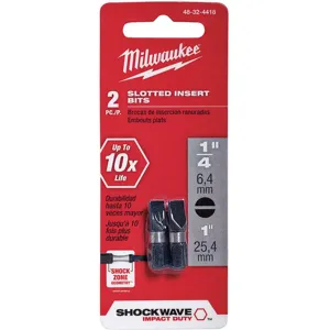 MILWAUKEE 48-32-4418 Screwdriving Bits 1 Inch 2Pc 1/4 Inch Hex PK2 | AG9EEM 19RK13