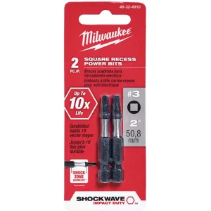 MILWAUKEE 48-32-4910 Power Bit 1/4 x 2 Inch #3 Point PK2 | AG9EEE 19RK04