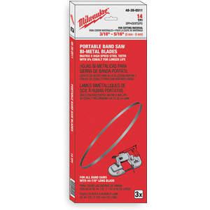 MILWAUKEE 48-39-0511 Portable Band Saw Blade Alloy Steel - Pack Of 3 | AB4HDA 1Y957