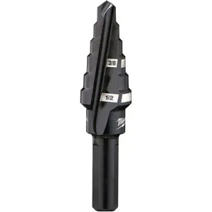 MILWAUKEE 48-89-9206 Step Drill Bit Hss 2 Sizes 3/8-1/2 Inch | AF6JEY 19RK77