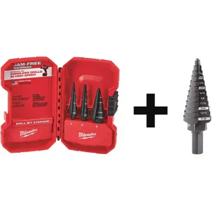 MILWAUKEE 48-89-9221 48-89-9204 Step Drill Bit Set 4 Pieces | AJ2KDX 7DY16