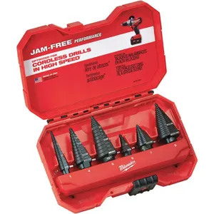 MILWAUKEE 48-89-9224 Step Drill Bit Set Double Flute - Pack Of 6 | AA8RWE 19RK85