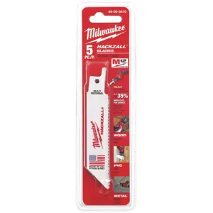 MILWAUKEE 49-00-5410 Hackzall(tm) Blade 4 Inch Length - Pack Of 5 | AC3BYT 2RFP5