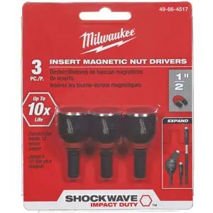 MILWAUKEE 49-66-4517 Insert Nut Driver 1/2 Inch Drive PK3 | AH6UYW 36GG58